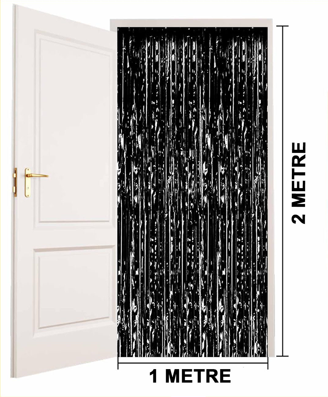 Siyah Renk Ekstra Metalize Parlak Saçaklı Arka Fon Perde İthal A Kalite 1x2 Metre (5271) Siyah Renk Ekstra Metalize Parlak Saçaklı Arka Fon Perde İthal A Kalite 1x2 Metre (5271)