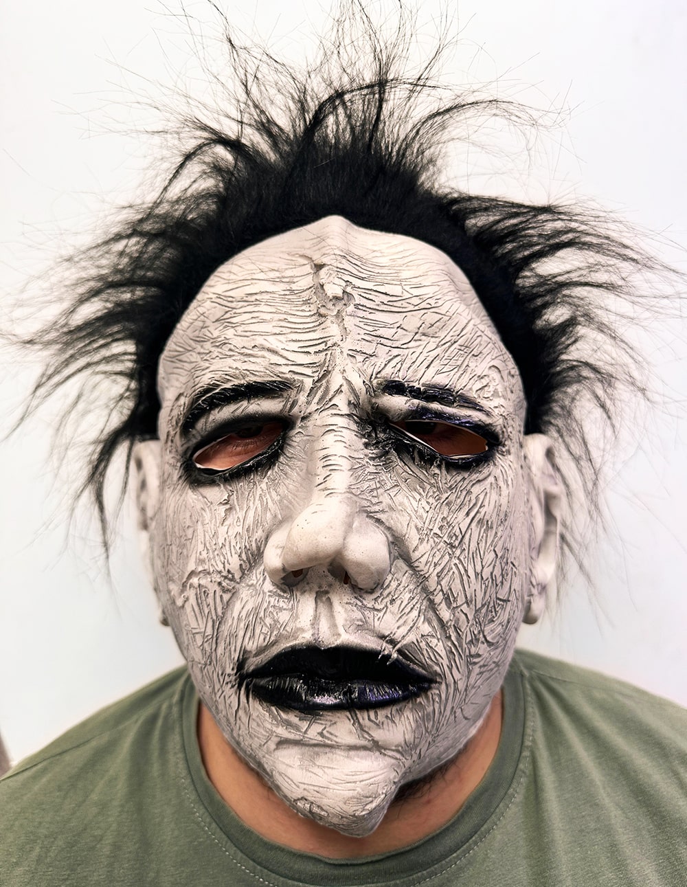 Siyah Saçlı Michael Myers Lateks Yüze Tam Yapışan Et Maske Korku Maskesi (5271)