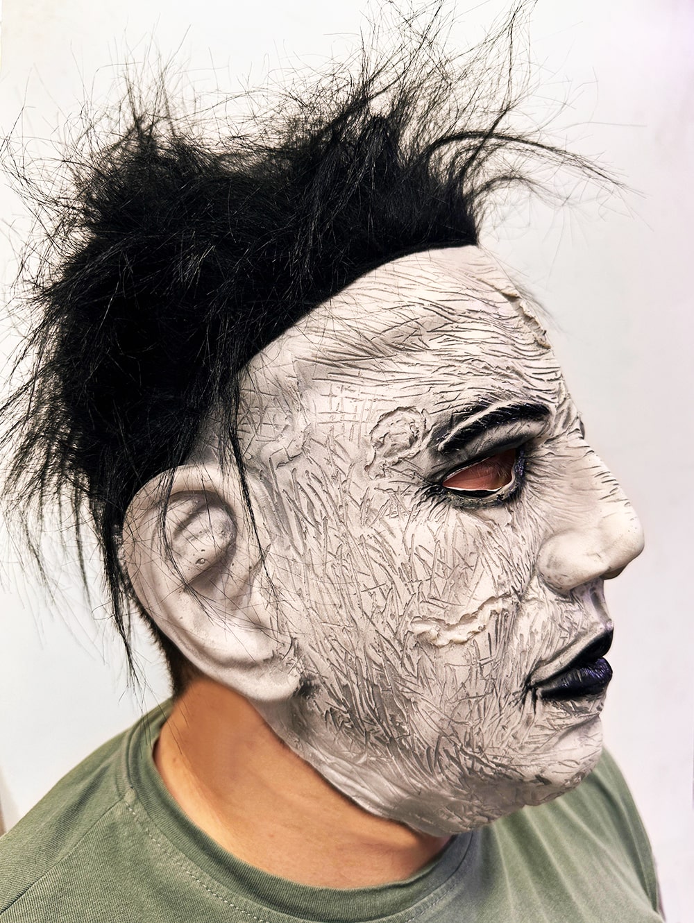 Siyah Saçlı Michael Myers Lateks Yüze Tam Yapışan Et Maske Korku Maskesi (5271)