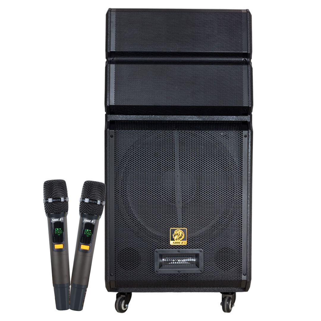 SL-1612B İKİ EL MİKROFONLU KUMANDALI USB+SD+BT+FM TAŞINABİLİR HOPARLÖR (5271)