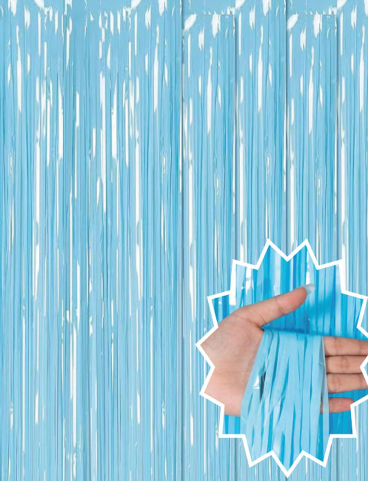 Soft Mavi Püsküllü Kapı Perdesi - Parti, Baby Shower, Sünnet Süsü, Cinsiyet Partisi 1x2 m (5271)