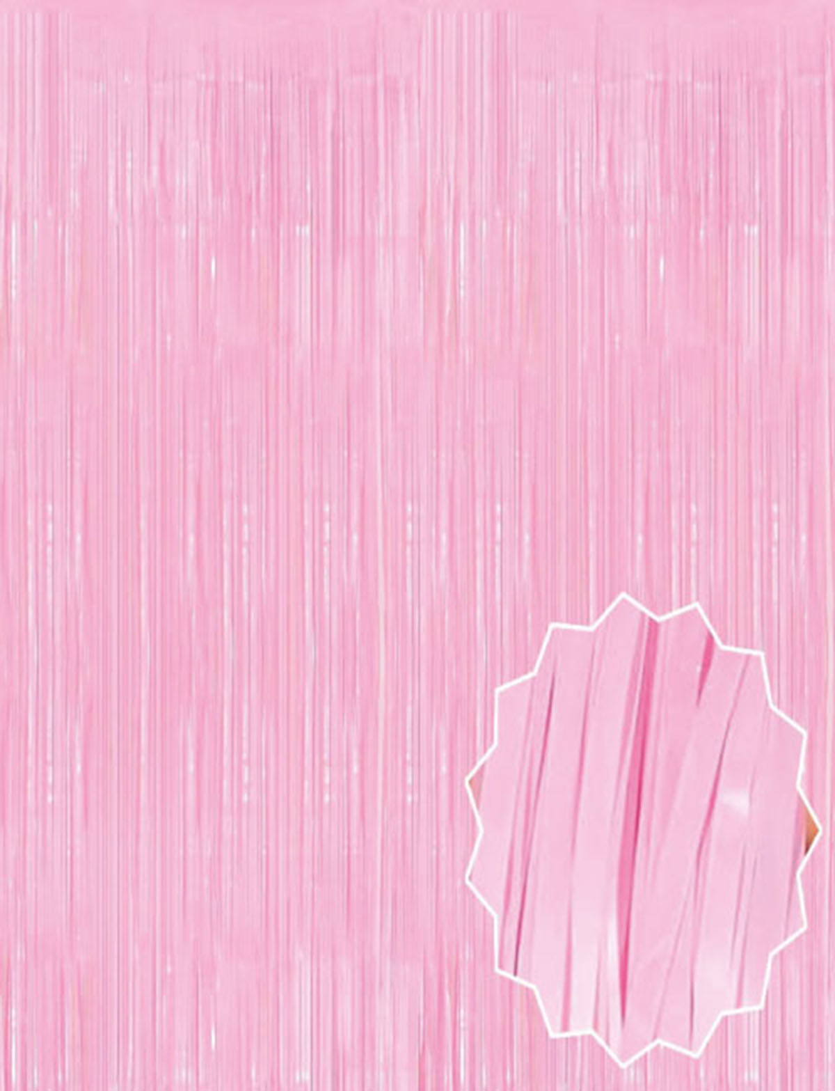 Soft Pembe Püsküllü Kapı Perdesi - Parti, Baby Shower, Cinsiyet Partisi 1x2 m (5271)