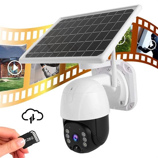 Solar Panelli Su Geçirmez Gece Görüş Destekli Wifi Bağlantılı Güvenlik Kamerası (5271)