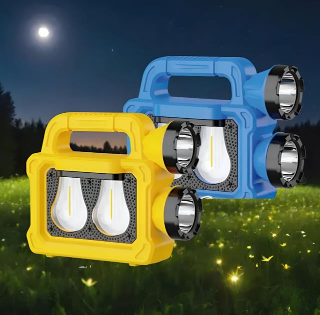 Solar Panelli 6 Işık Modlu Powerbank Özellikli 2400mAh Type C Giriş 5V Led Kamp Feneri (5271)