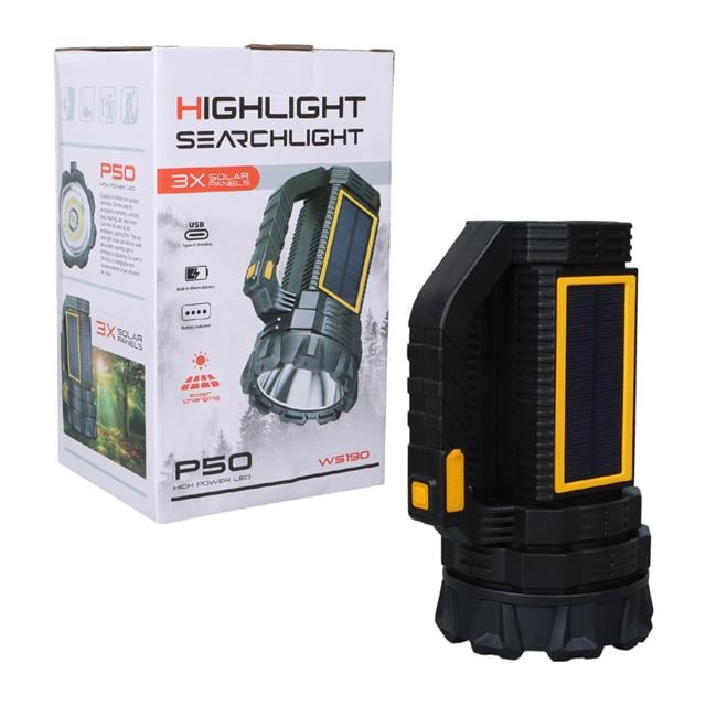Solar Şarjlı El Feneri Uzun Mesafe Işıldak MX-W5190-P50 (5271) Solar Şarjlı El Feneri Uzun Mesafe Işıldak MX-W5190-P50 (5271)