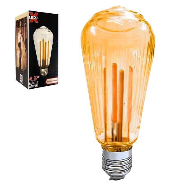 ST-64 Kırılmaz Gövde 4,5 Watt Çizgili Rustik Ampul (5271)