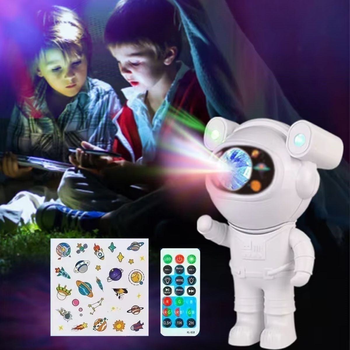 Stickerlı ,Kumandalı ASTRONOT Model Gece Lambası (5271)
