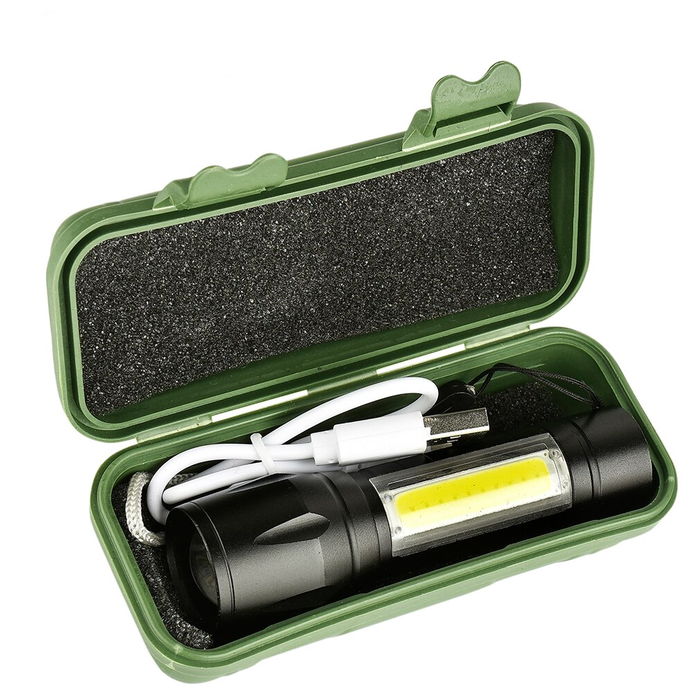 Su Geçirmez Şarjlı El Feneri 2500 Lumens + 5W COB LED USB Lion Şarjlı Ultra Güçlü Q5 XPE (5271)