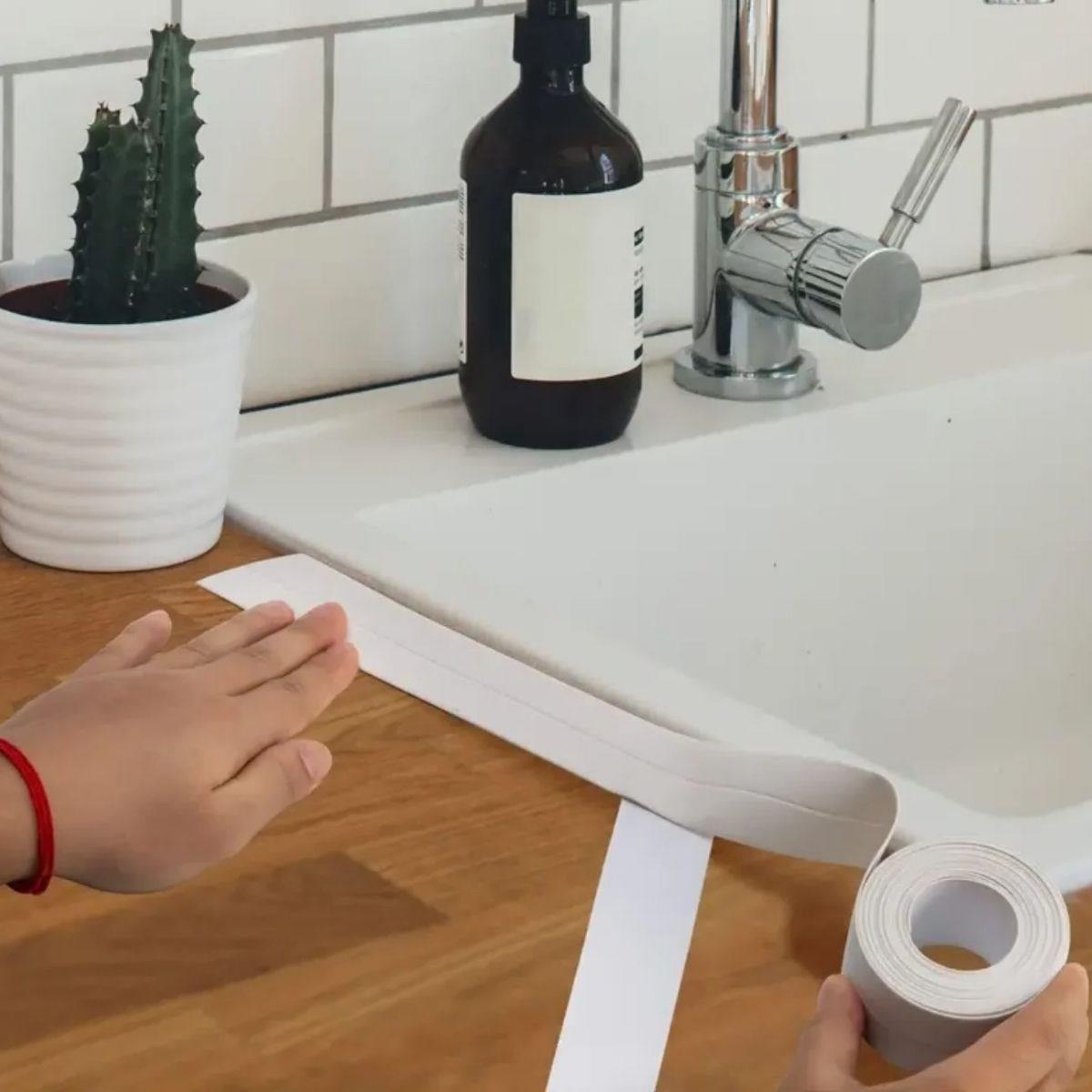 Su Sızdırmaz Banyo Mutfak Lavabo Küvet İzolasyon Şerit Bant,Lavabo Kenar Bandı 3.2 mt x 38 mm (5271)