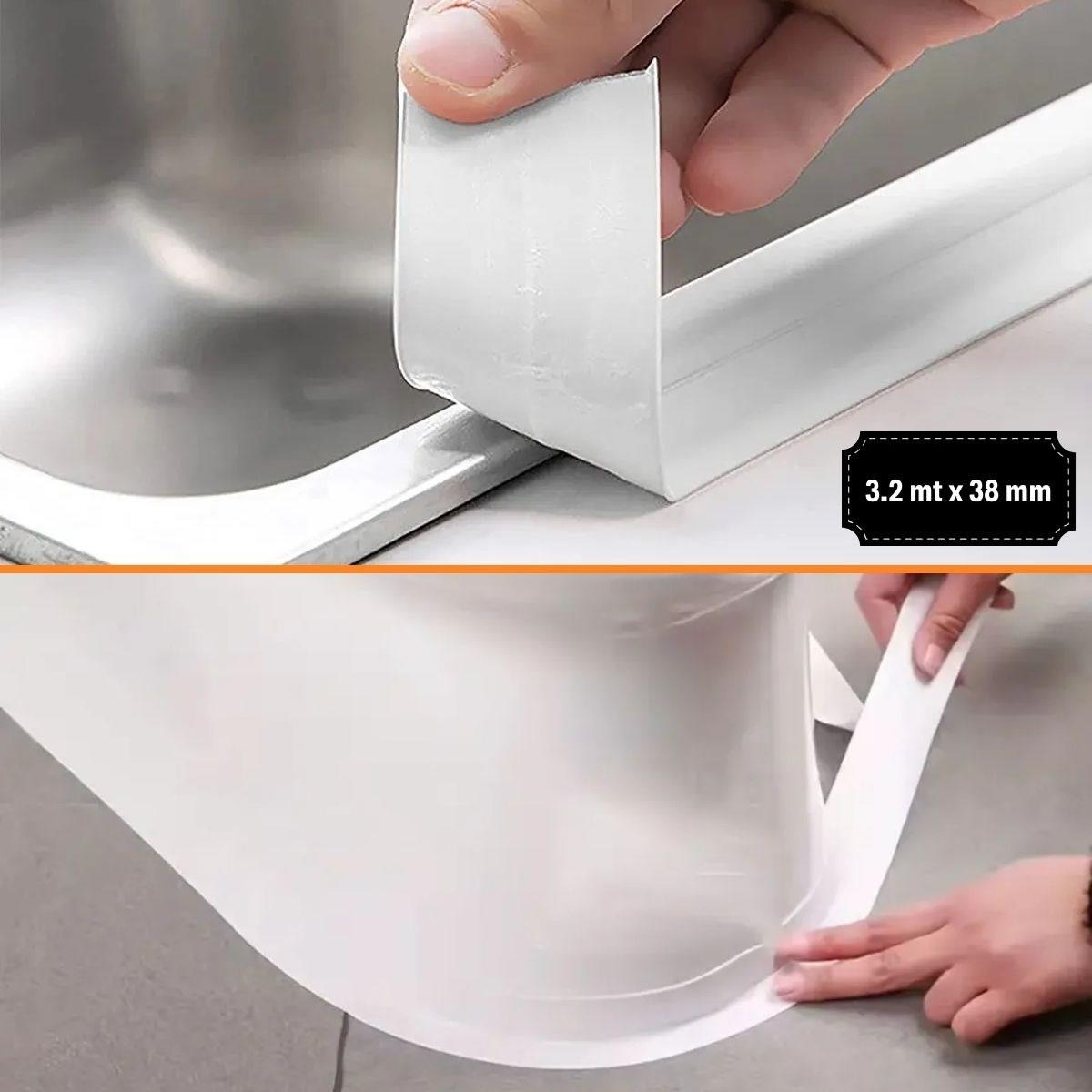 Su Sızdırmaz Banyo Mutfak Lavabo Küvet İzolasyon Şerit Bant,Lavabo Kenar Bandı 3.2 mt x 38 mm (5271) Su Sızdırmaz Banyo Mutfak Lavabo Küvet İzolasyon Şerit Bant,Lavabo Kenar Bandı 3.2 mt x 38 mm (5271)