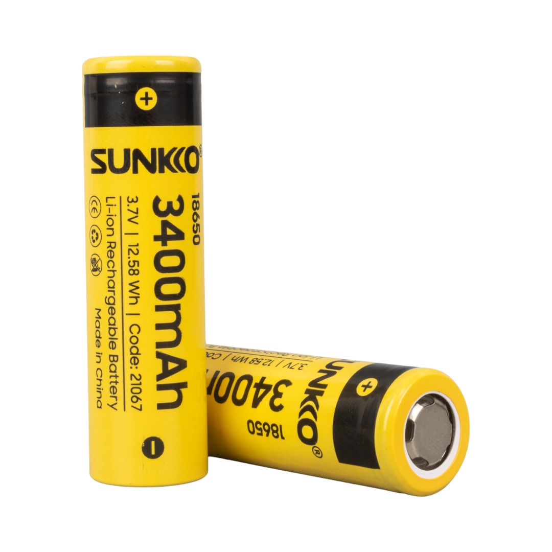 SUNKKO 3.7 VOLT 3400 MAH 18650 ŞARJ EDİLEBİLİR PİL  (TEKLİ) (5271)