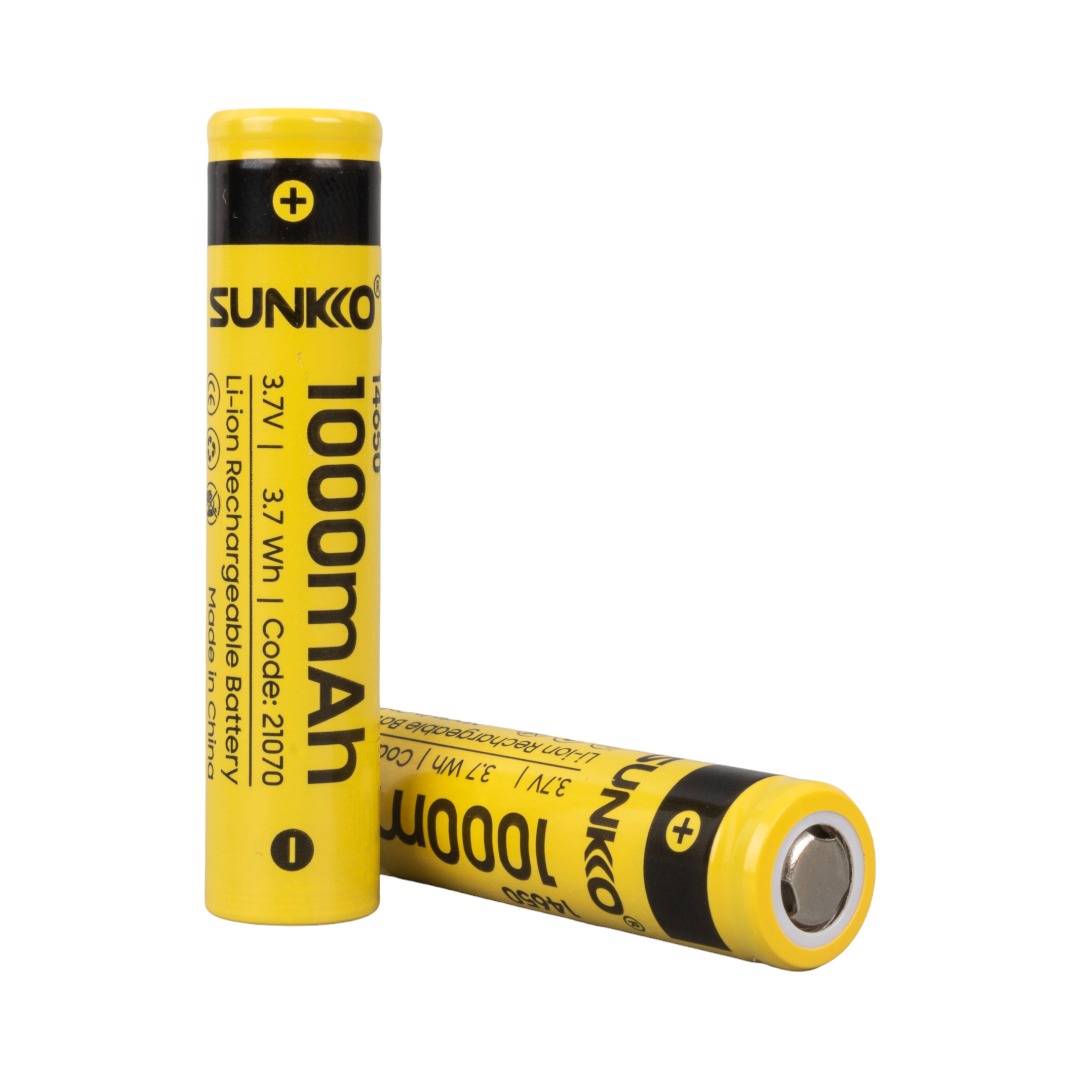 SUNKKO 3.7 VOLT 1000 MAH 14650 ŞARJ EDİLEBİLİR PİL  (TEKLİ) (5271)