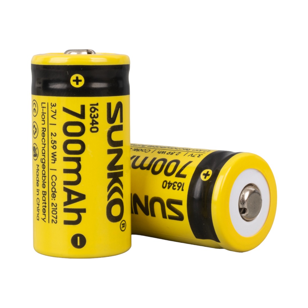 SUNKKO 3.7 VOLT 700 MAH 16340 ŞARJ EDİLEBİLİR PİL  (TEKLİ) (5271)