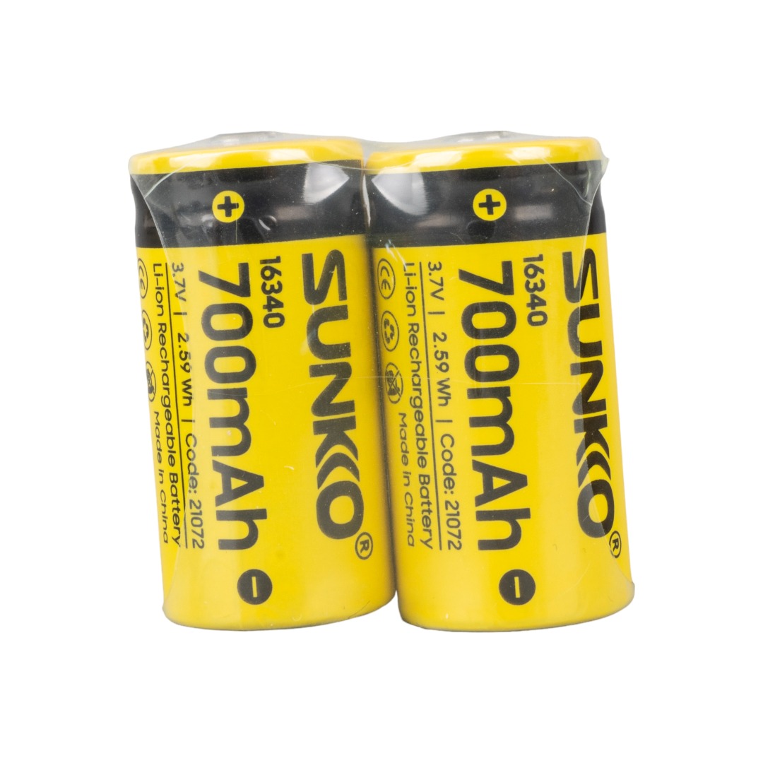 SUNKKO 3.7 VOLT 700 MAH 16340 ŞARJ EDİLEBİLİR PİL  (TEKLİ) (5271)