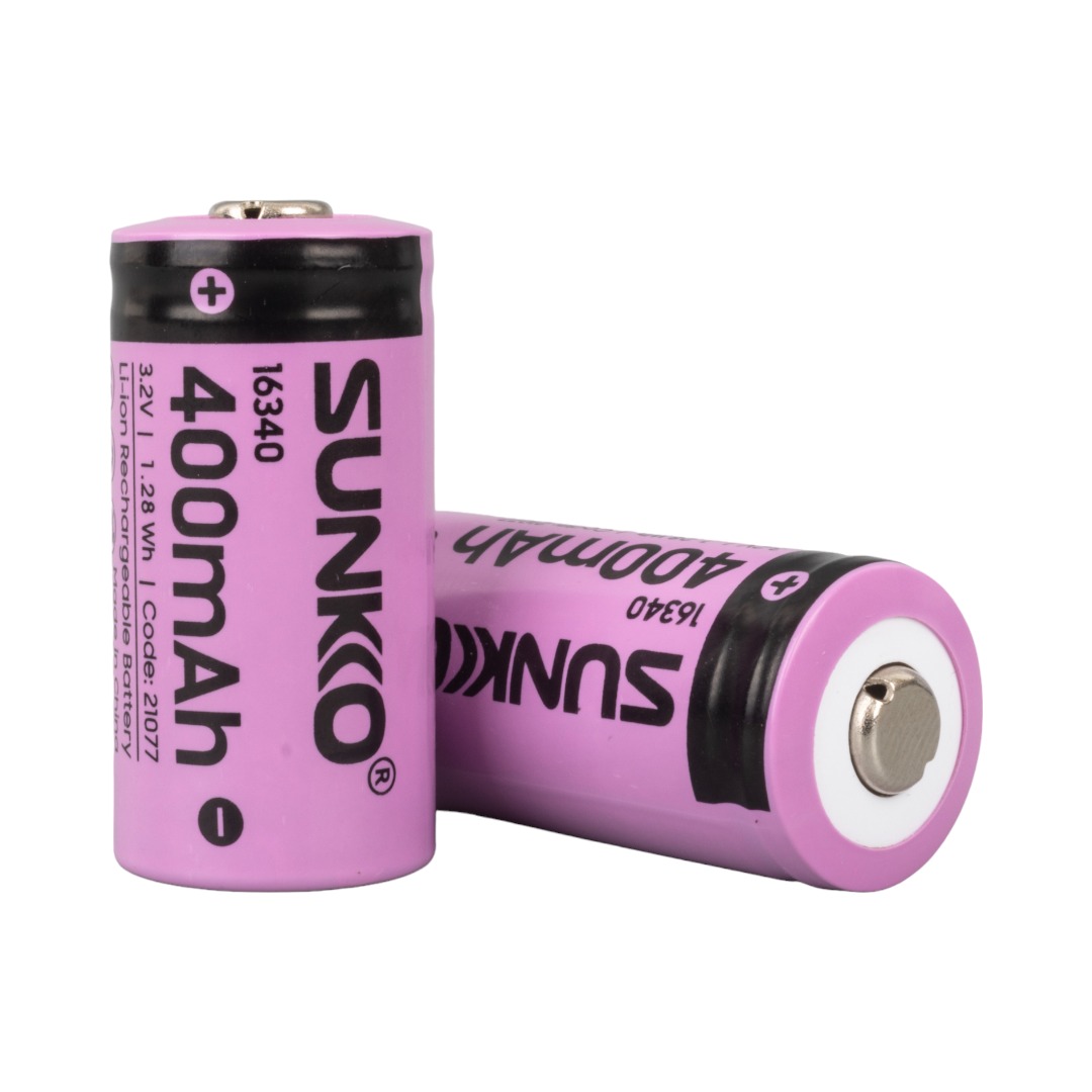 SUNKKO IFR 3.2 VOLT 400 MAH 16340 ŞARJ EDİLEBİLİR PİL  (TEKLİ) (5271)
