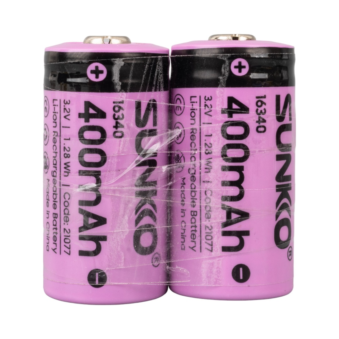 SUNKKO IFR 3.2 VOLT 400 MAH 16340 ŞARJ EDİLEBİLİR PİL  (TEKLİ) (5271)