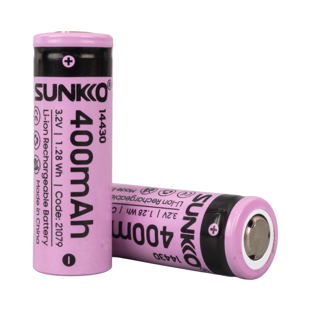 SUNKKO IFR 3.2 VOLT 400 MAH 14430 ŞARJ EDİLEBİLİR PİL (TEKLİ) (5271)