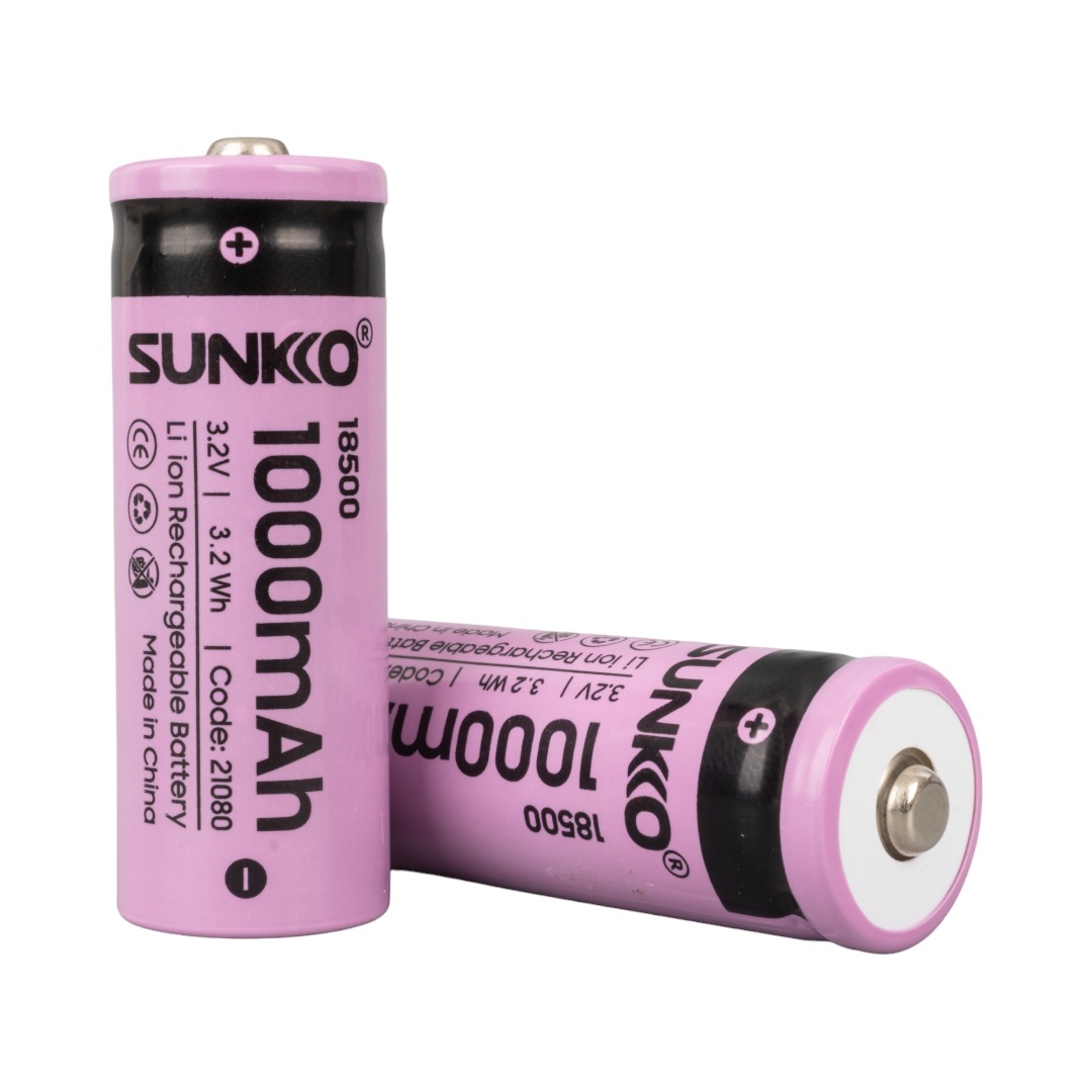 SUNKKO IFR 3.2 VOLT 1000 MAH 18500 ŞARJ EDİLEBİLİR PİL  (TEKLİ) (5271)