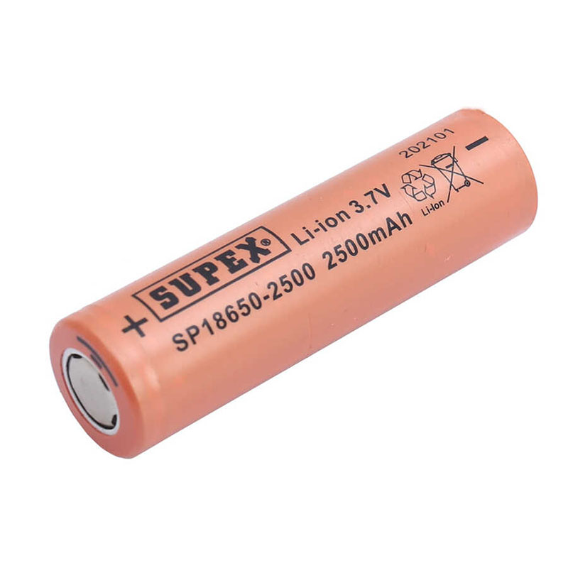 SUPEX 18650-2500 3.7V 2500 MAH DÜZ KAFA LI-ION PİL (5271)