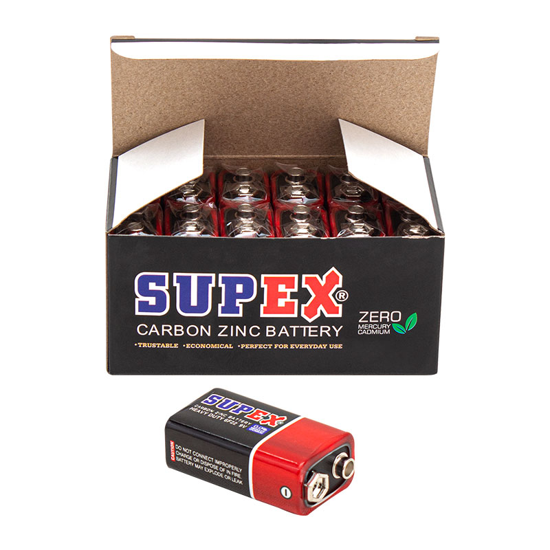 SUPEX 6F22 9 VOLT PİL (12 Lİ PAKET) (5271)