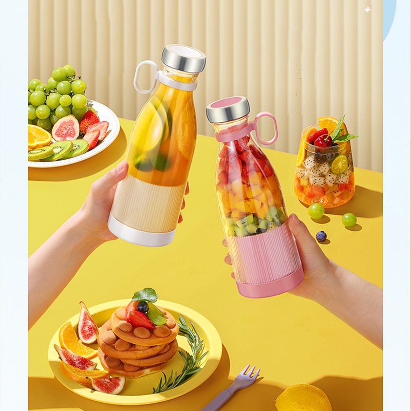 Taşınabilir Blender, Taşınabilir Mini Hızlı Blender 350ml Meyve Sıkacağı Kupası, Kablosuz Şarjlı, Smoothie Milkshake Suyu Bebek Maması için 4 Bıçaklı (5271)