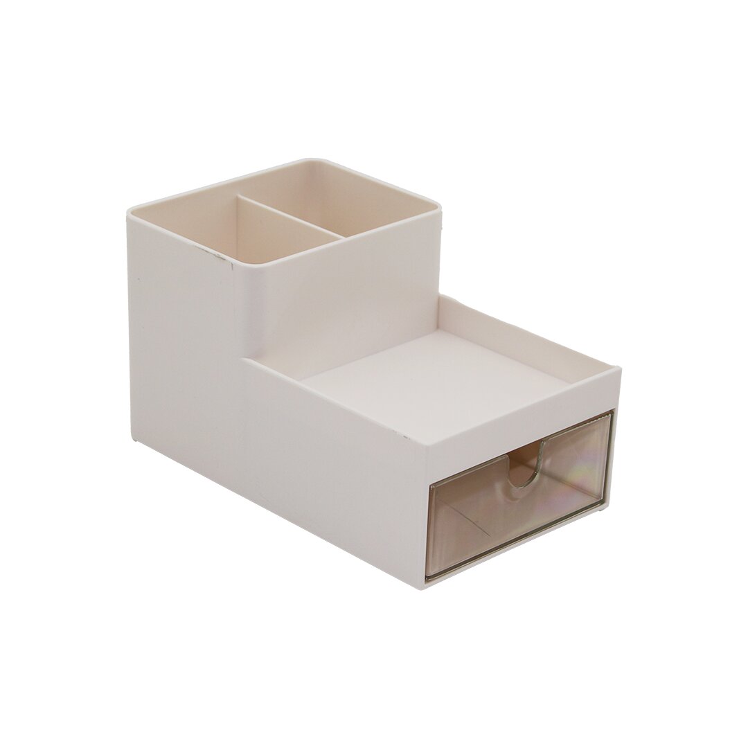 TEK ÇEKMECELİ + 3 BÖLMELİ  PLASTİK MAKYAJ - TAKI ORGANİZER 16X9.5CM - Y: 5--9.5CM (5271)