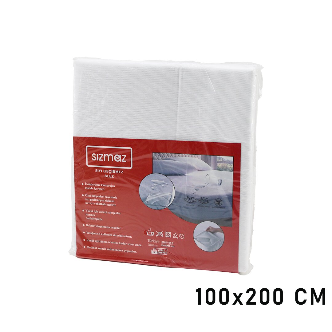 TEK KİŞİLİK  YATAK KORUYUCU  SIVI GEÇİRMEZ  ALEZ  100X200CM   HAVA ALIR   ANTİBAKTERİYEL   ANTİALERJİK (5271)