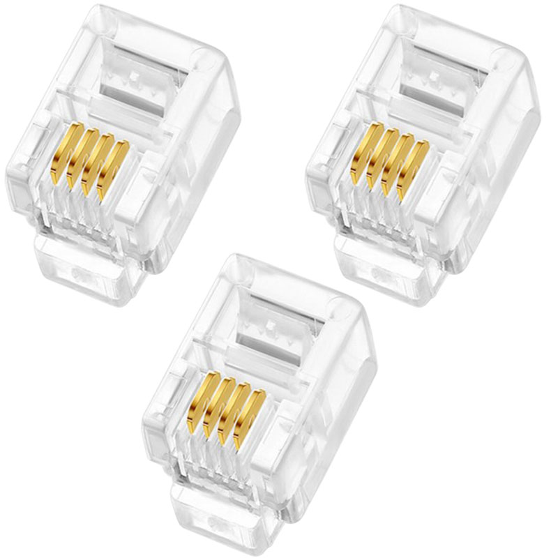 TEL.İNCE SOKETİ RJ9 4P/4C 100 LÜK PAKET (AHİZE KABLOSU SOKETİ) (5271)