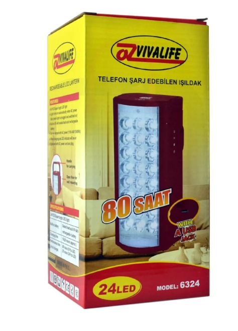 Telefon Şarj Edebilen Şarjlı Işıldak 24 LED USB 80 Saat Kesintisiz Işık (5271) Telefon Şarj Edebilen Şarjlı Işıldak 24 LED USB 80 Saat Kesintisiz Işık (5271)