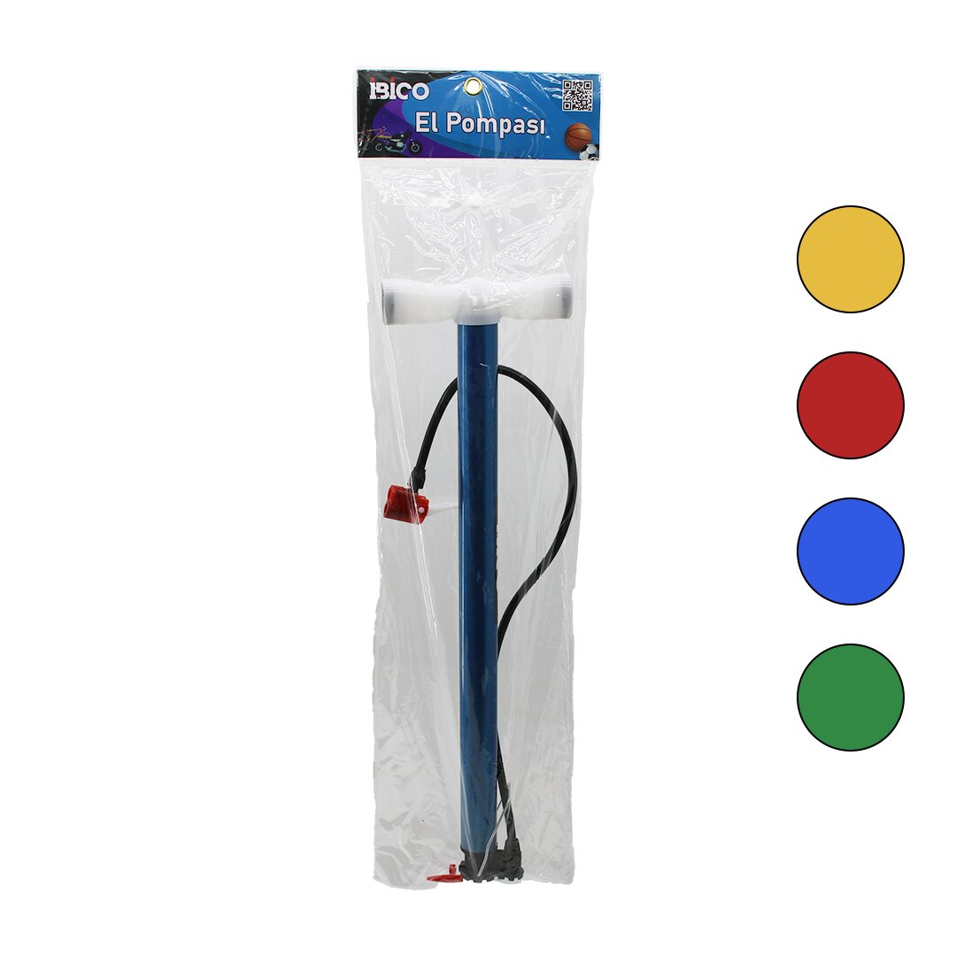 TERS BASMALI METAL GÖVDE PLASTİK KOL İRAN EL POMPASI 55CM TOP - BİSİKLET - MOTOR AYAKLIK APARATLI (5271)