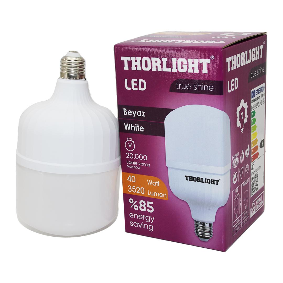 THORLIGHT 40W E27 TORCH T-SHAPE BEYAZ LED AMPUL T-40B (5271)