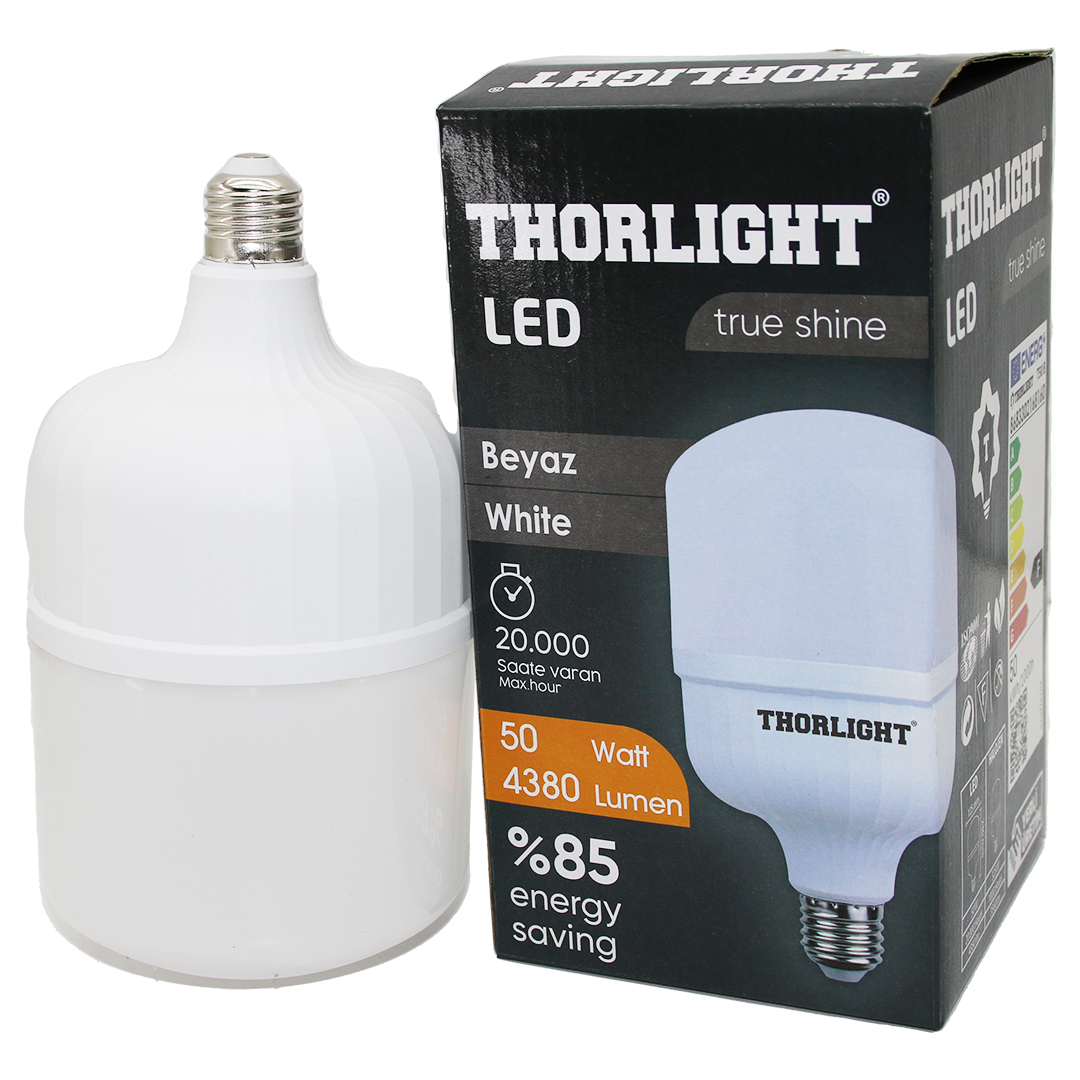 THORLIGHT 50W E27 TORCH T-SHAPE BEYAZ LED AMPUL T-50B (5271)
