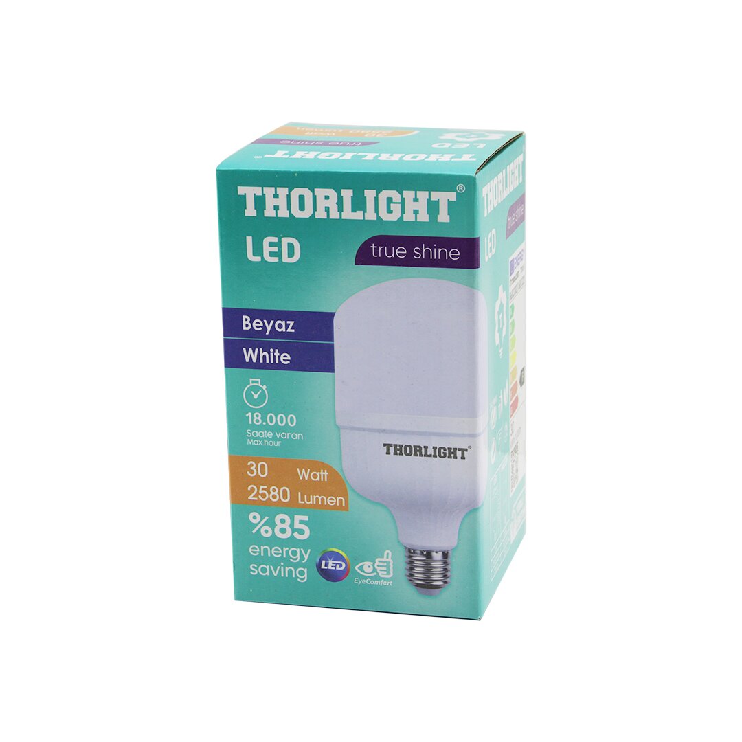 THORLIGHT T-30B  30W  E27 TORCH T-SHAPE  BEYAZ  LED AMPUL  2580 LUMEN - 6400K - 18000 SAAT - 2835 SMD LED (5271)