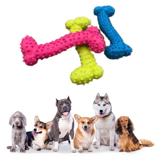 Tiny Kemik Oyuncağı Tırtıklı Yüzey Küçük Kemik Plastik Köpek Oyuncağı (5271)
