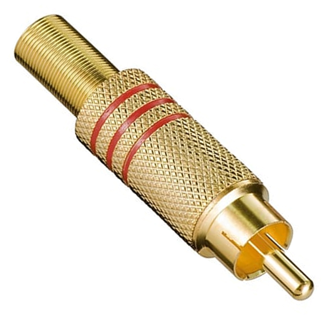 TOS RCA FİŞ METAL GOLD ERKEK KONNEKTÖR (KIRMIZI KODLU) (5271)