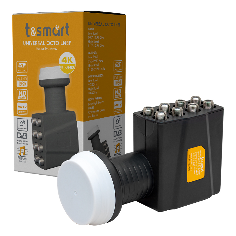 TSMART 0.8DB ULTRA HD 4K UNIVERSAL OCTO SEKİZ ÇIKIŞLI LNB (5271)