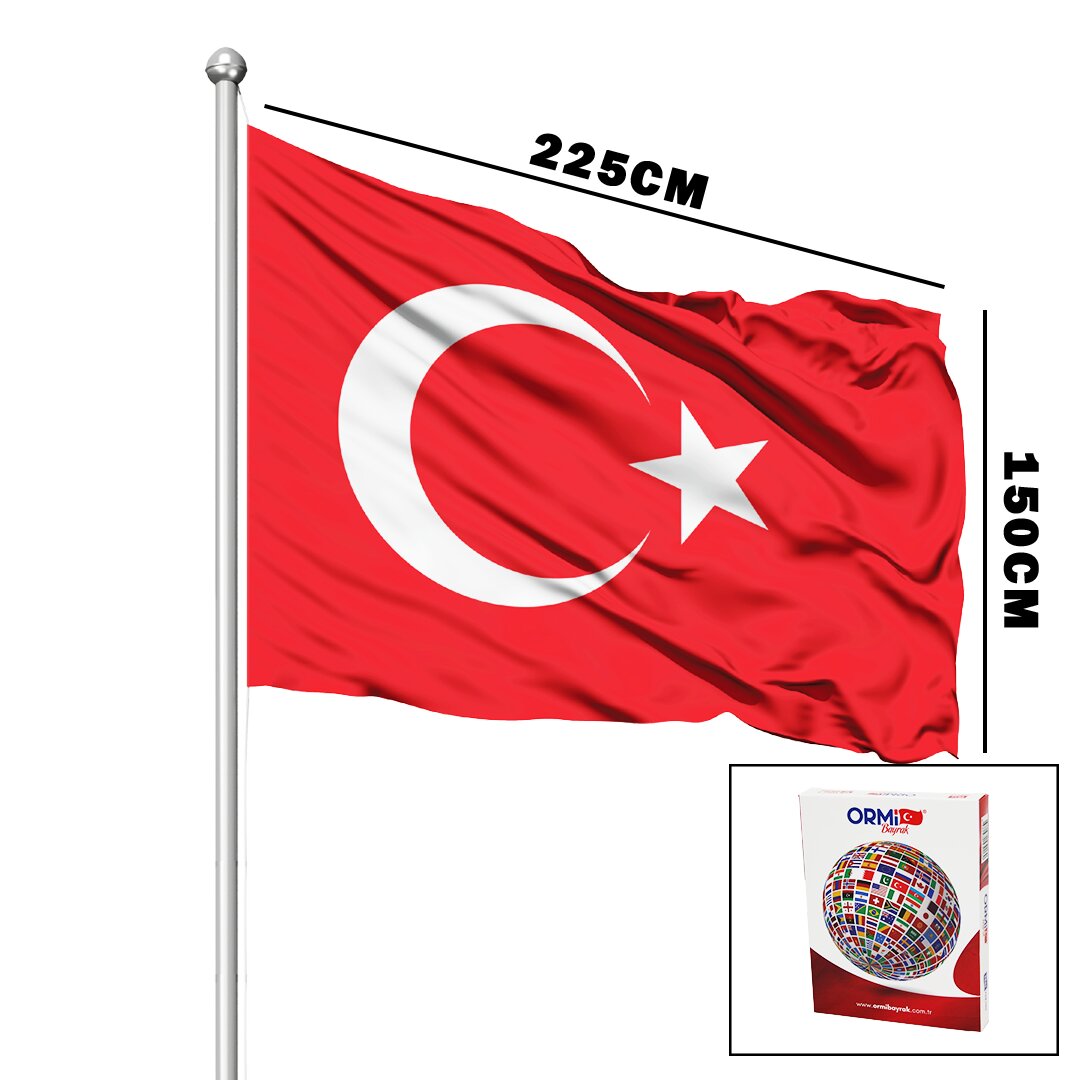 TÜRK BAYRAĞI ALPAKA KUMAŞ 150X225CM (5271)