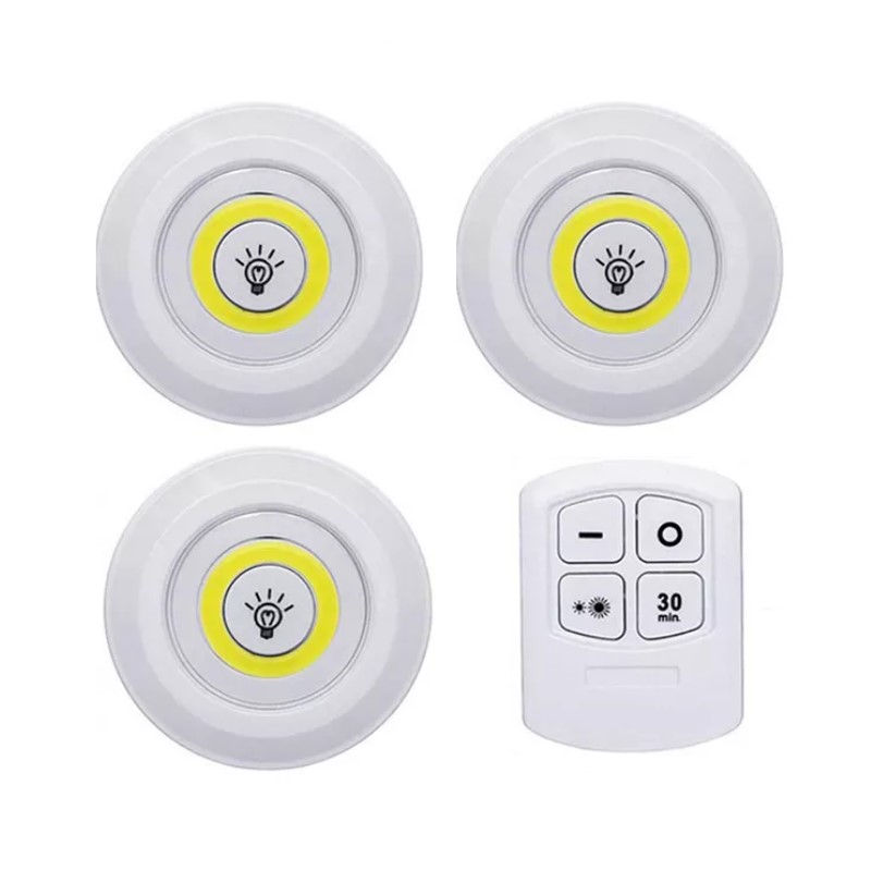 ÜÇLÜ KUMANDALI PİLLİ DOKUNMATİK PORTATİF COB LED IŞIK AYDINLATMA (5271)