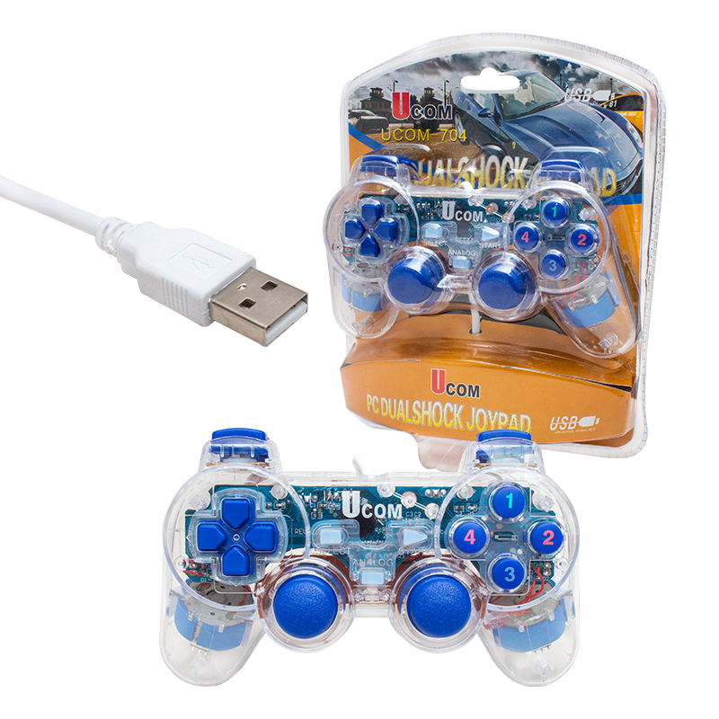 UCOM-704 DOUBLE SHOCK ŞEFFAF JOYPAD OYUN KOLU (5271) UCOM-704 DOUBLE SHOCK ŞEFFAF JOYPAD OYUN KOLU (5271)