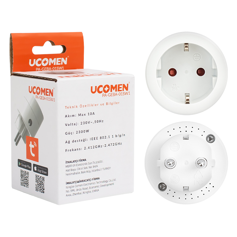 UCOMEN PA-GEBA-01SW 10 AMPER WİFİ TUYA DESTEKLİ AKILLI PRİZ (5271) UCOMEN PA-GEBA-01SW 10 AMPER WİFİ TUYA DESTEKLİ AKILLI PRİZ (5271)