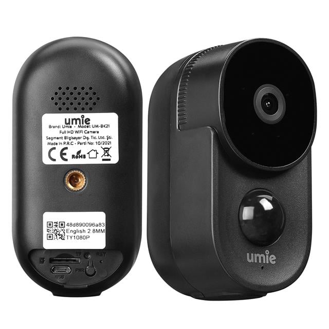UMIE 2MP Iki Yönlü Ses TF Kart Kablosuz Tuya Destekli Akıllı IP Kamera 6700 mAh Bataryalı (UM-BK21 Siyah) (5271) UMIE 2MP Iki Yönlü Ses TF Kart Kablosuz Tuya Destekli Akıllı IP Kamera 6700 mAh Bataryalı (UM-BK21 Siyah) (5271)