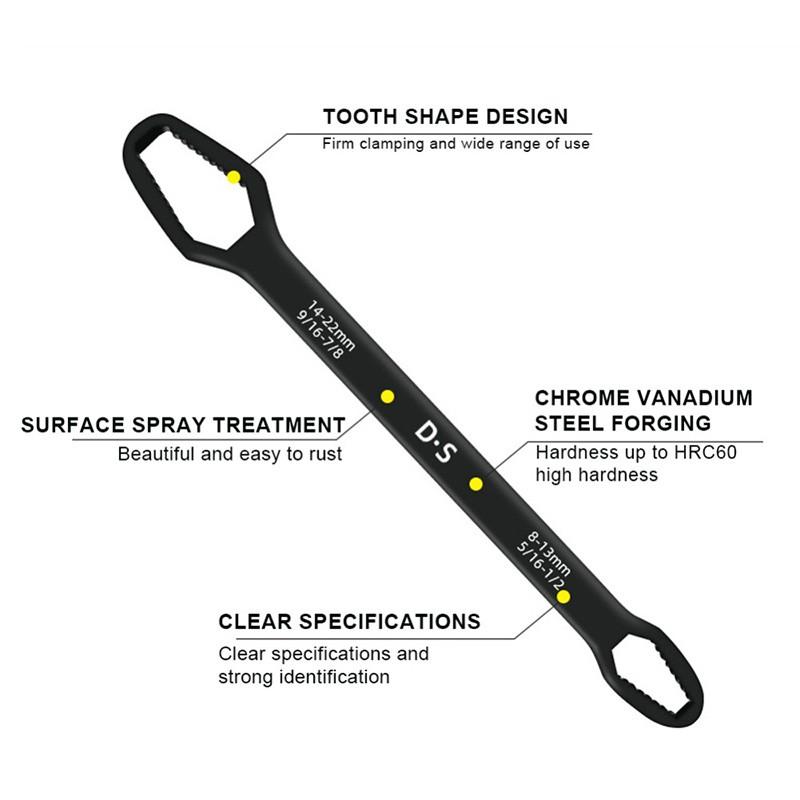 Universal Anahtarı Çift kafalı  Çok Fonksiyonlu 6-22mm (5271)