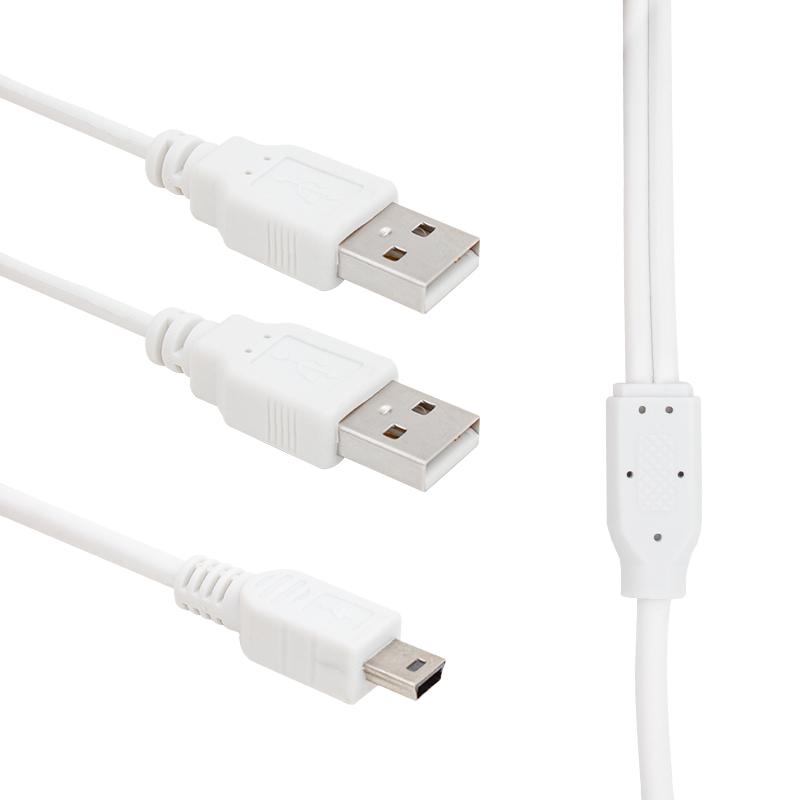 USB 2 X ERKEK - MİNİ USB 5 PİN (2.0V) 1.5 METRE KABLO (5271)
