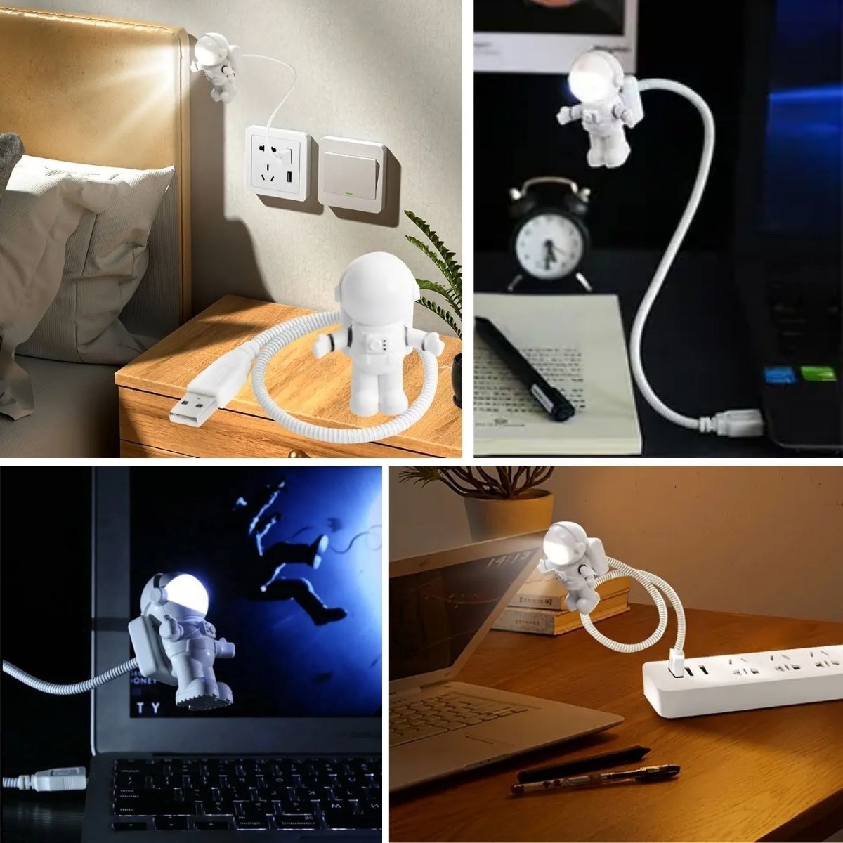 USB Astronot Gece Lambası, Masa Lambası, Kitap Okuma Lambası Işığı (5271)