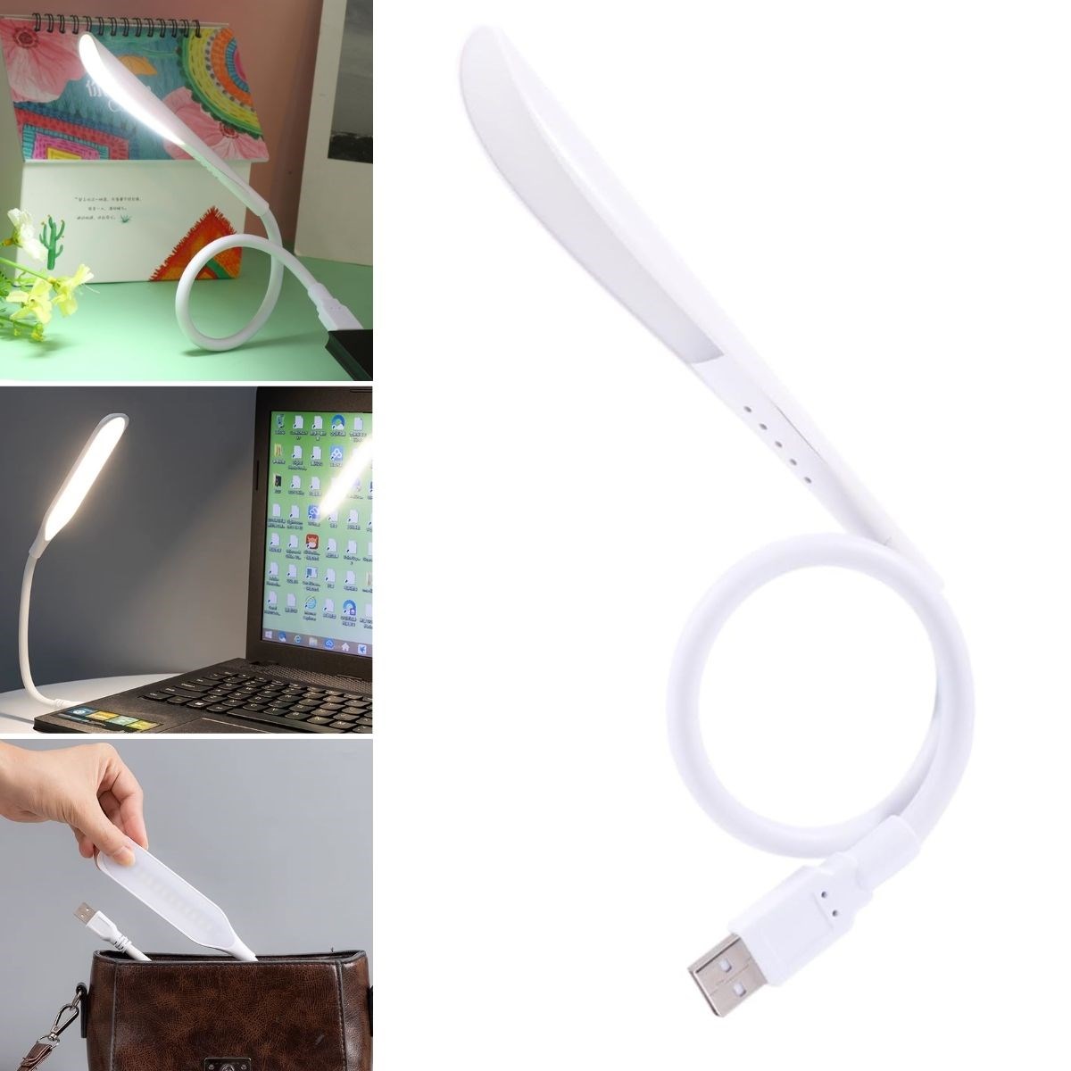 USB Girişli 14 Ledli 3 Kademeli Dokunmatik Masa/Kitap Okuma Lambası Ledi Beyaz (5271)