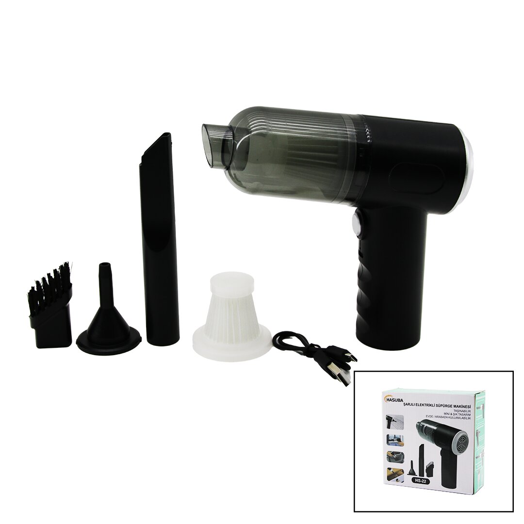 USB ŞARJLI 2İN1 ÇEKME - ÜFLEME OTO - ARAÇ - EV MİNİ - TAŞINABİLİR EL TİPİ SÜPÜRGE (5271)