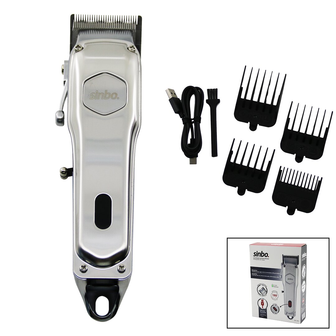 USB ŞARJLI - DİJİTAL GÖSTERGE  SAÇ - SAKAL KESME TRAŞ MAKİNESİ  ÇELİK GÖVDE - KOLLU TARAK AYARI SHC-1905 (5271)