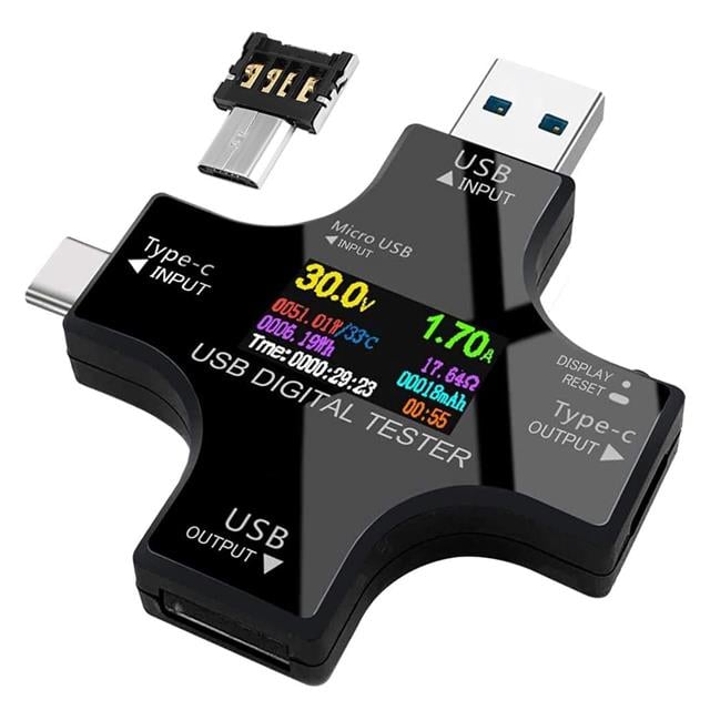 USB Tester Voltmetre Ampermetre Akım Göstergesi Multimetre Test Cihazı OTG Destekli (5271) USB Tester Voltmetre Ampermetre Akım Göstergesi Multimetre Test Cihazı OTG Destekli (5271)