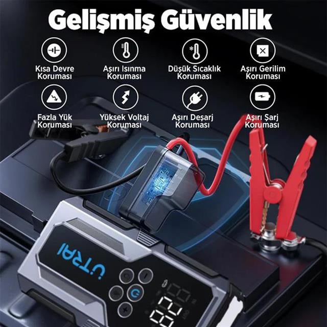 Utrai JS-9 12-24V Akü Şarj Powerbank Lastik Hava Kompresörü Şişirici Taşınabilir Dijital Kablosuz EL Feneri (5271) Utrai JS-9 12-24V Akü Şarj Powerbank Lastik Hava Kompresörü Şişirici Taşınabilir Dijital Kablosuz EL Feneri (5271)