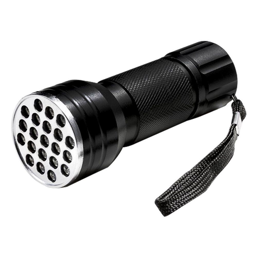 UV IŞINLI 21 LEDLİ 10 CM METAL KASA PİLLİ EL FENERİ (5271)